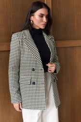Tweed Houndstooth Blazer