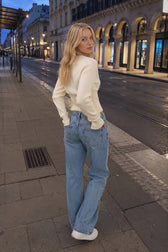 Cropped Button-Up Knit Sweater