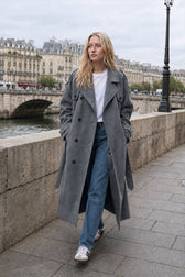 Solid Color Long Sleeve Trench Overcoat