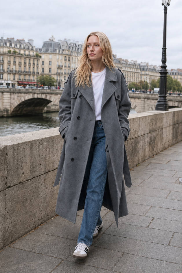 Long Sleeve Trench Overcoat