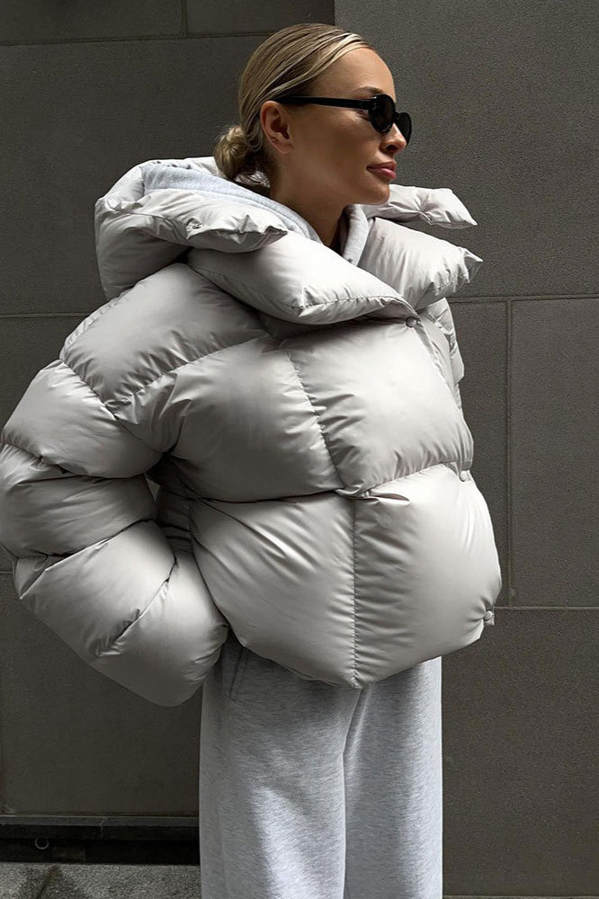 Hooded Cropped Puffer Coat