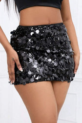 Sequin Pencil Mini Skirt