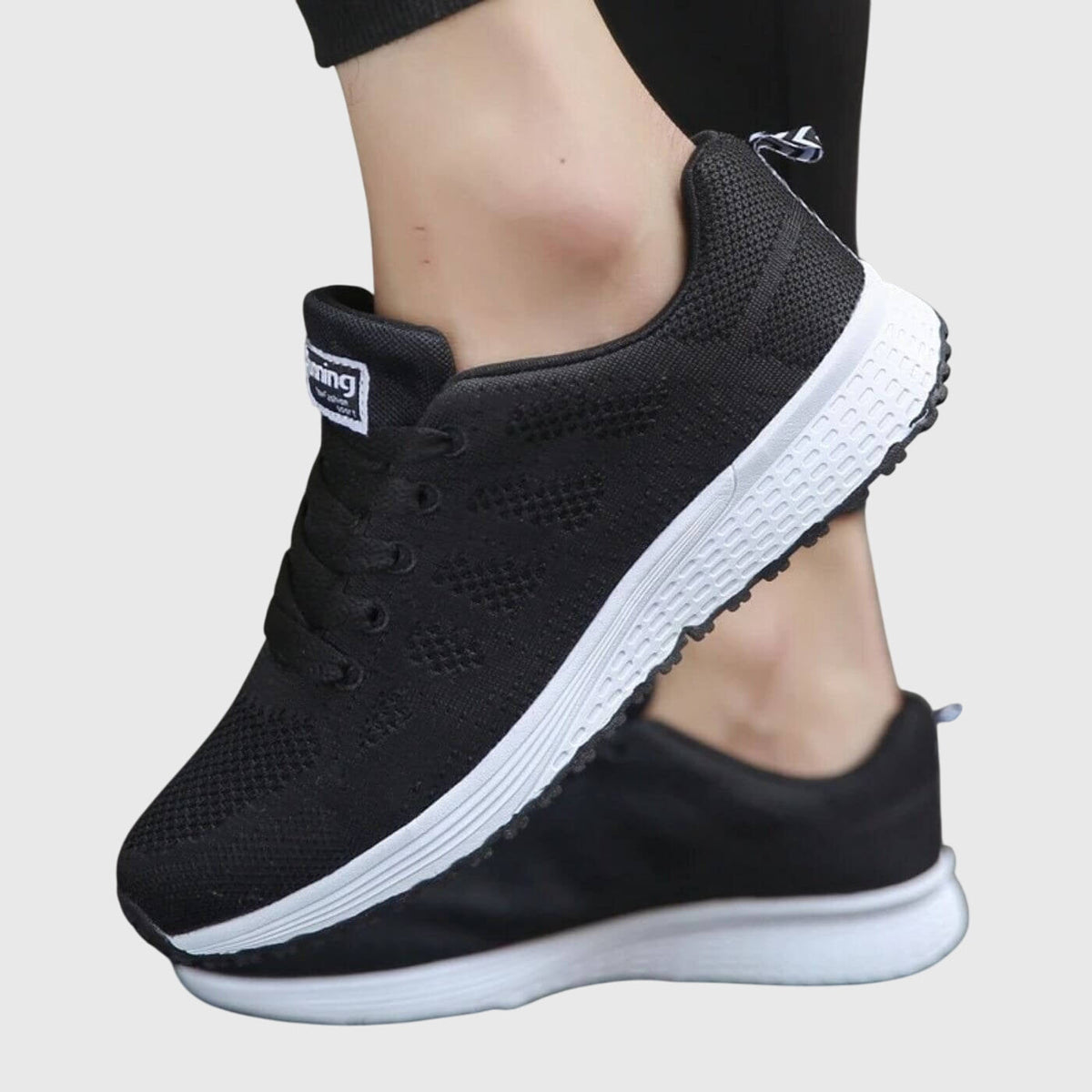 Lace Up Mesh Knit Running Sneakers