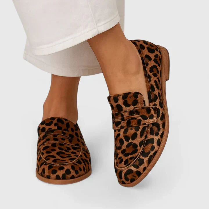 Two Tone Patent Penny Strap Round Toe Loafers