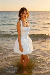 Halter Bow Puff Birthday Dress