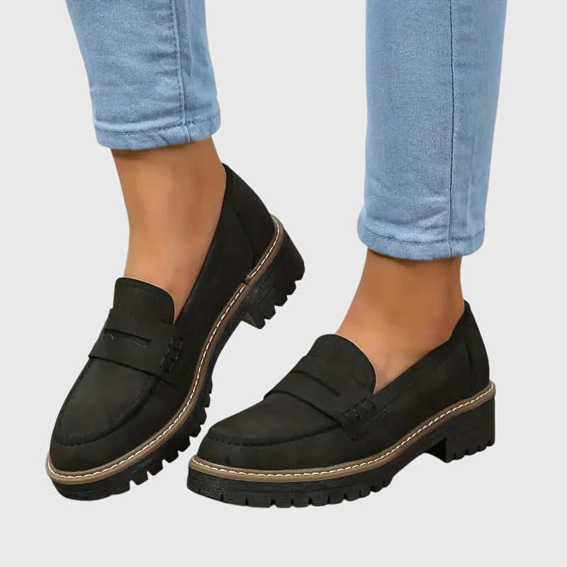 Chunky Lug Sole Slip On Penny Loafers