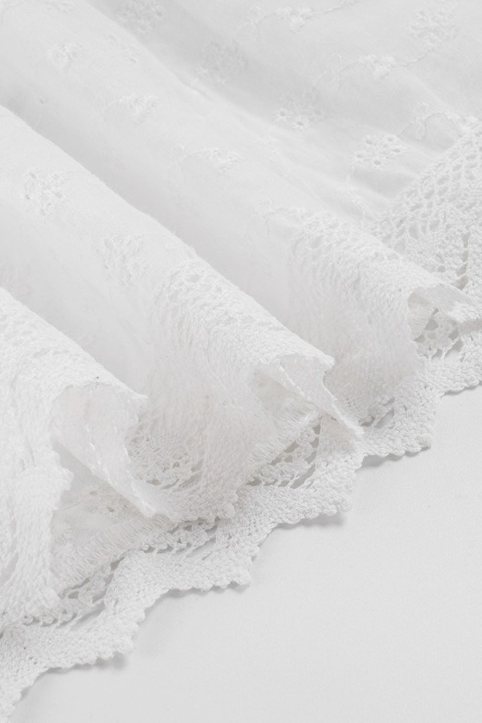 Solid Lace Jacquard A Line Boho Skirt