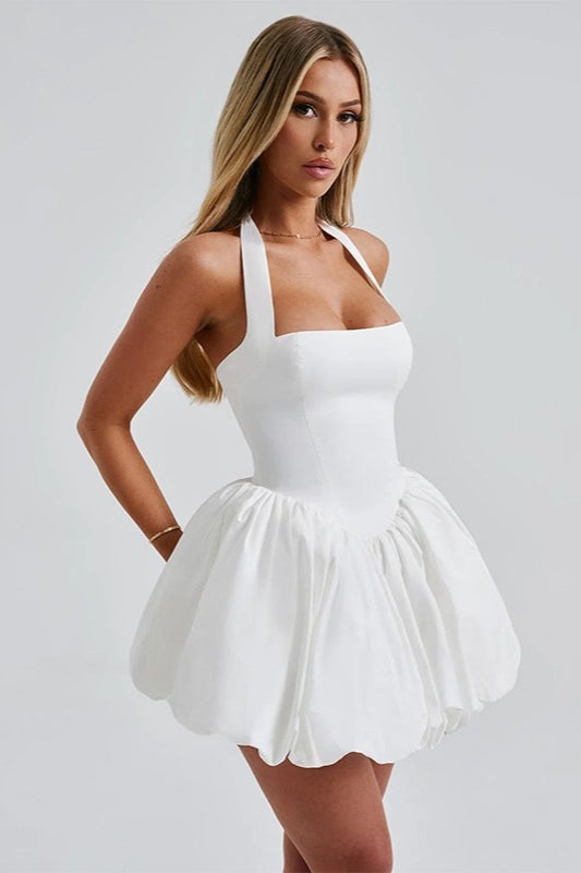 Halter Bow Puff Birthday Dress