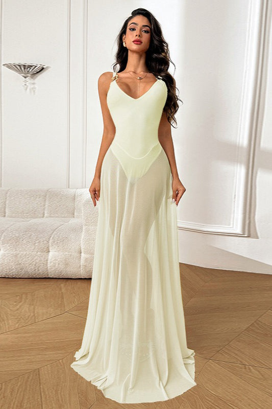 Sheer Edition ALine Maxi Birthday Dress