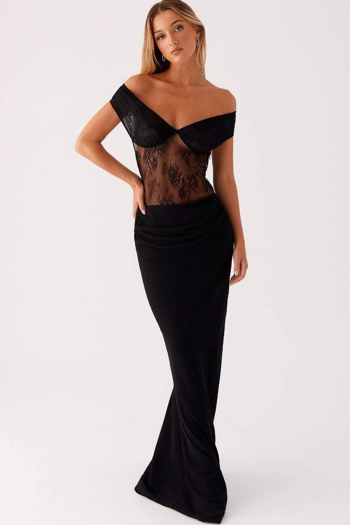 Mesh See Through VNeck Backless Bodycon Dress