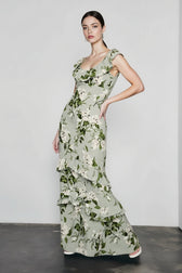 Elegant Ruffle Floral Dress