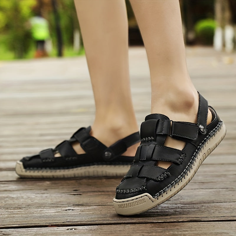 Closed Toe Fisherman Hook and Loop Sandals