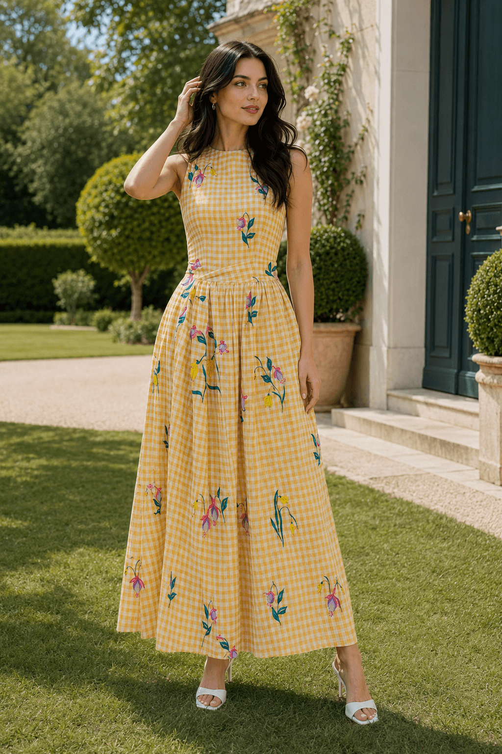 Vintage Washed Embroidered Floral Dress
