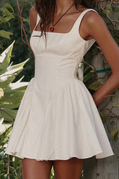 Elegant Open Back Bow Mini Dress