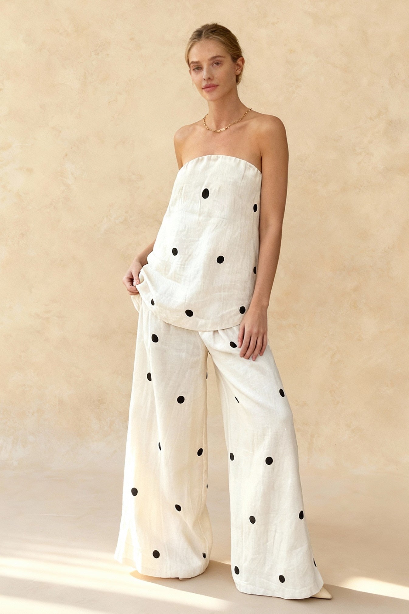 Cotton Polka Dot Tank Two Pieces Set