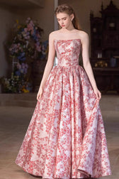 Blush Velvet Ball Gown Prom Dress
