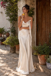 Deep Open Back Handmade Floral Evening Slip Dress