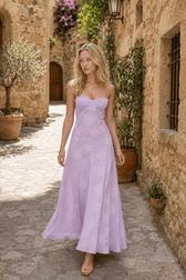 Serena Retro Purple Charming Printed Maxi Dress