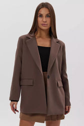 Lightweight Single Button Draped Blazer