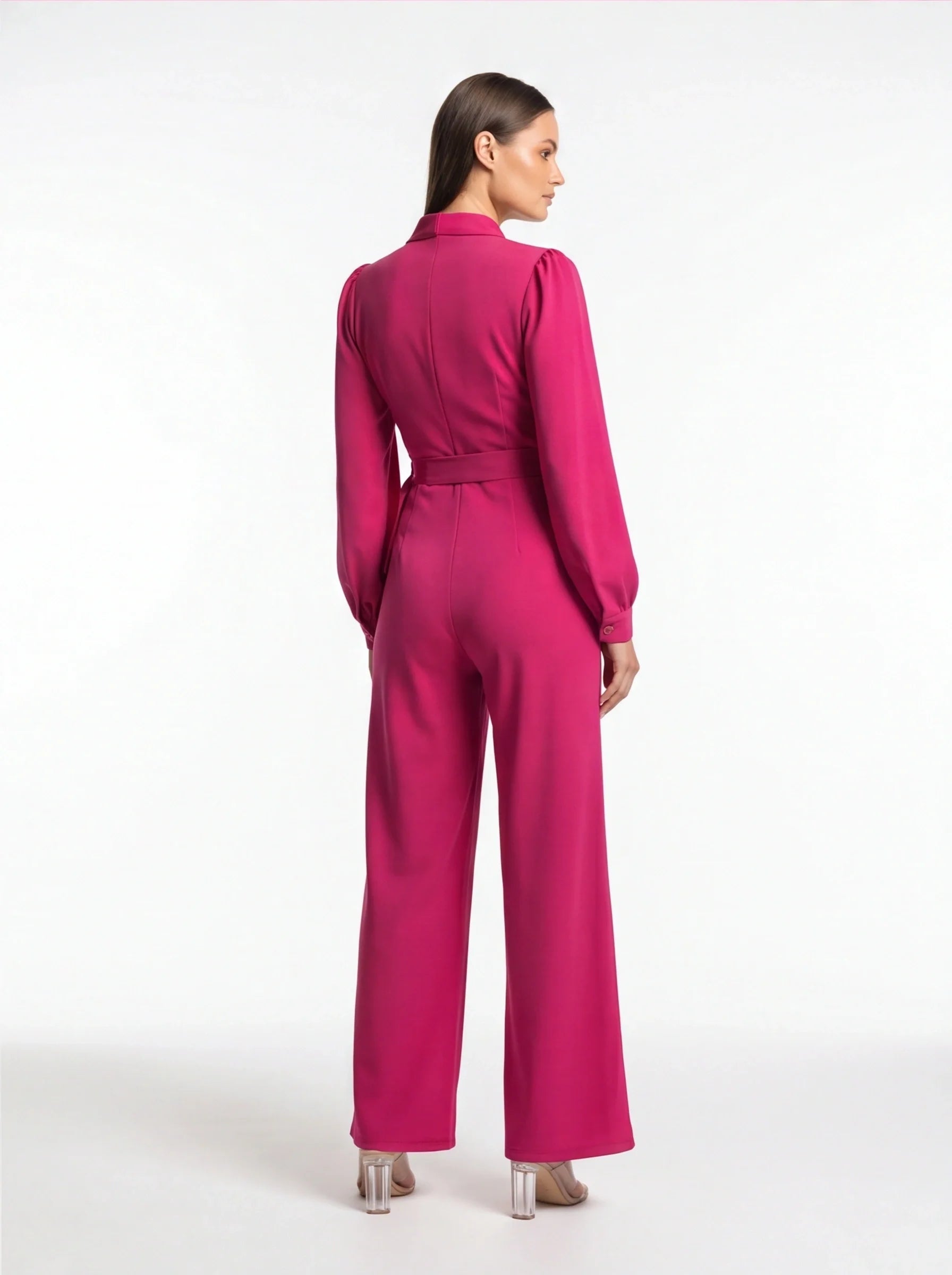 Elegant Wide-Leg Jumpsuit for Women with Pockets & Belted Waist