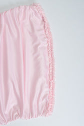 Ruffled Ruching Tiered High Slit Strapless Waist Cinched Prom Dress