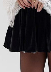 Velvet Lace Stitching Dress with Ruffled Detail 5