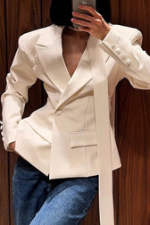 Tailored Tie Detail Slim Fit Blazer
