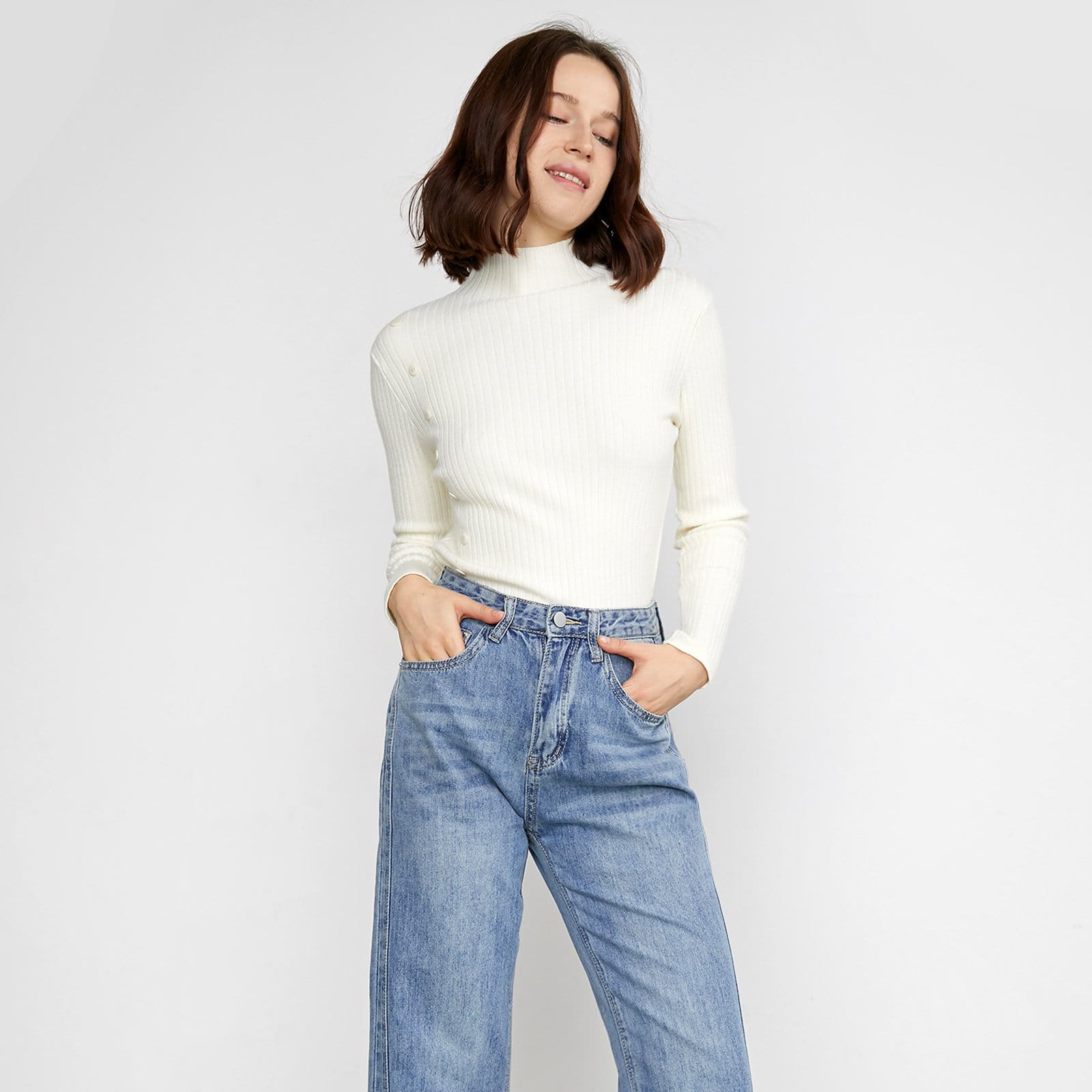 Rozlyn White Essential Sweater
