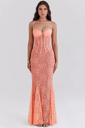 Lace Cami Bodycon Mermaid Sleeveless Lace Dress