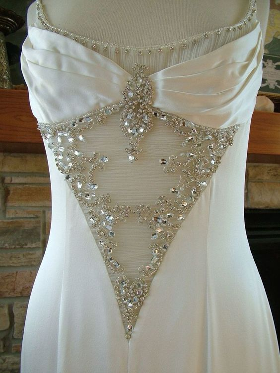 Vintage White Mermaid Beaded Straps Wedding Dress Long Prom Evening Gown cc1558