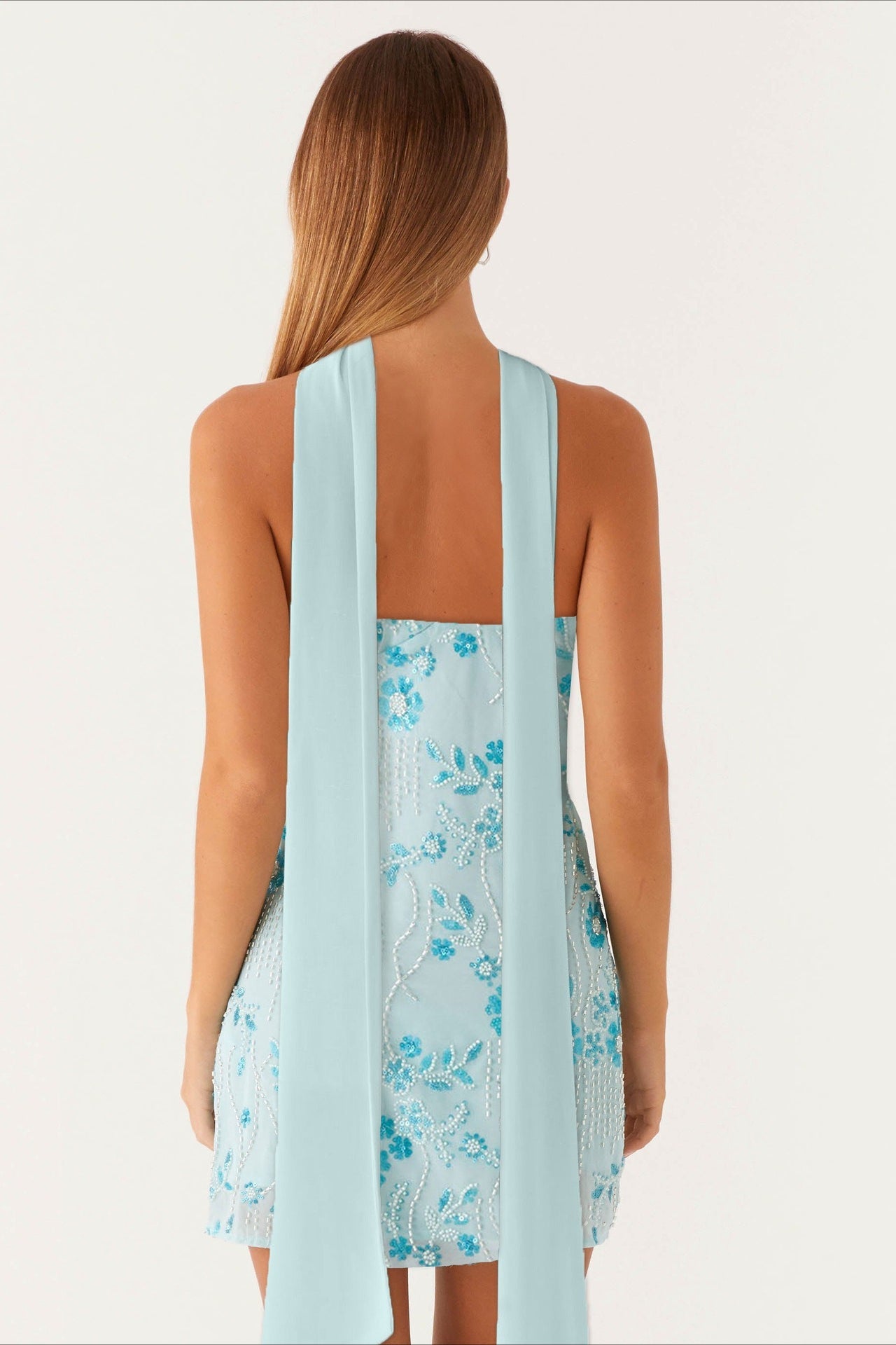 Embroidered Sequin Mini Dress