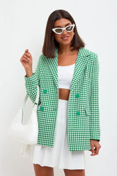 Tweed Houndstooth Blazer