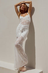 Halter Backless Sleeveless Bodycon Lace Dress