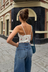 Floral Print Ruched Cami Top