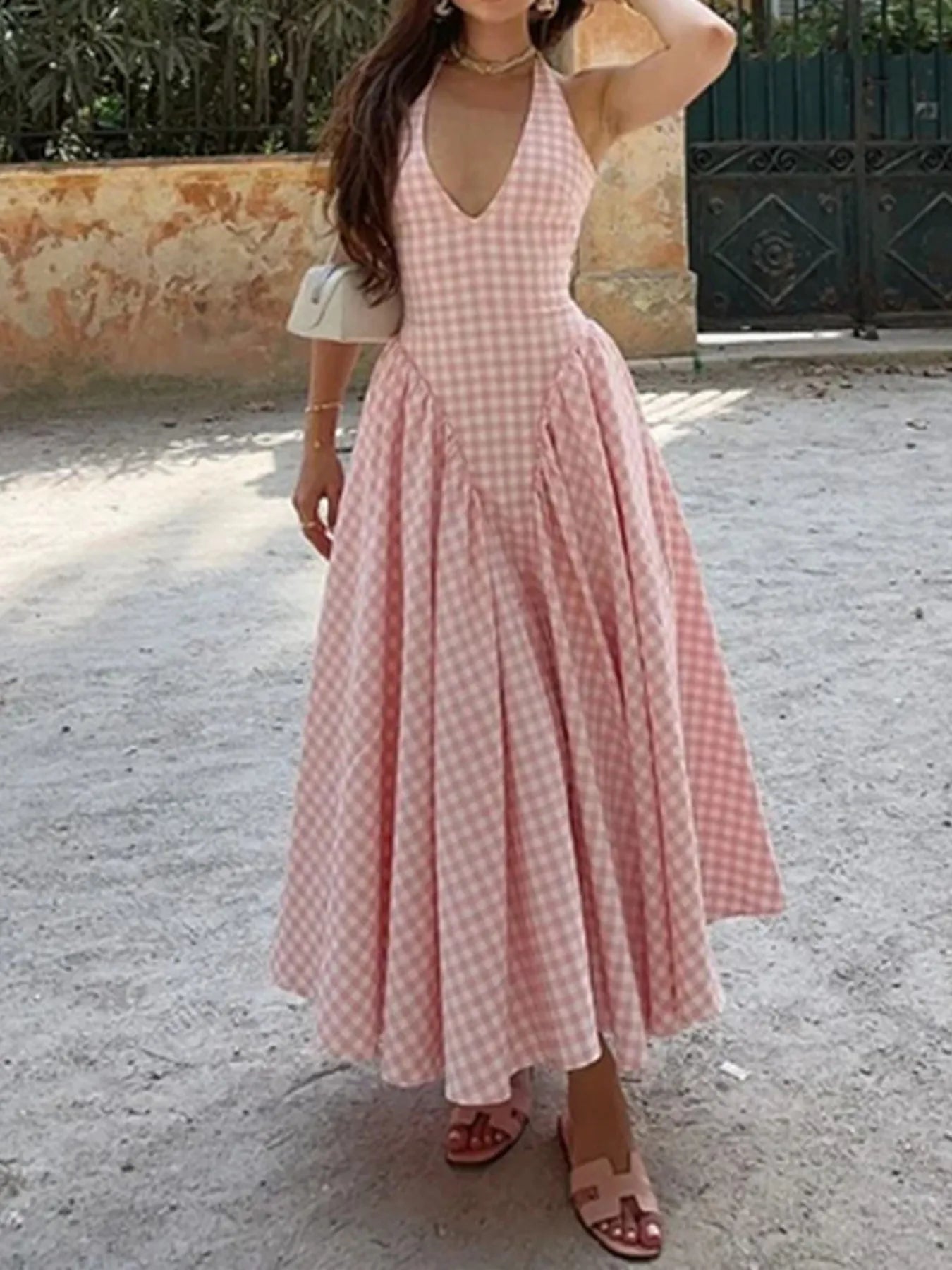 Halter Maxi Dress = Breeze Blush Pink
