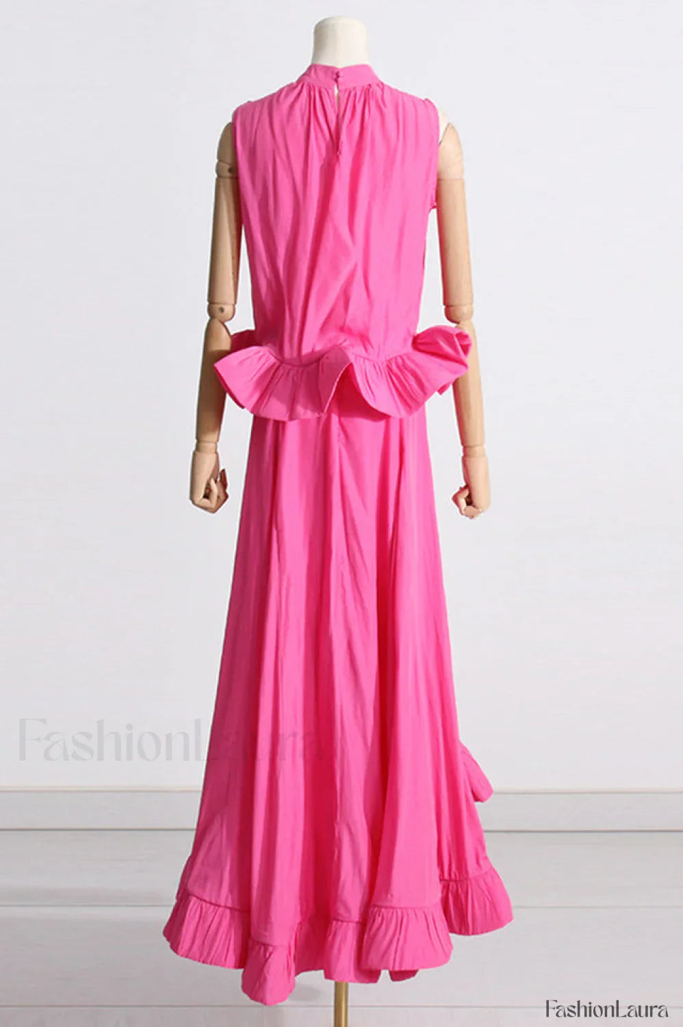 Elaine Pink Sleeveless Charming Ruffle Mermaid Set