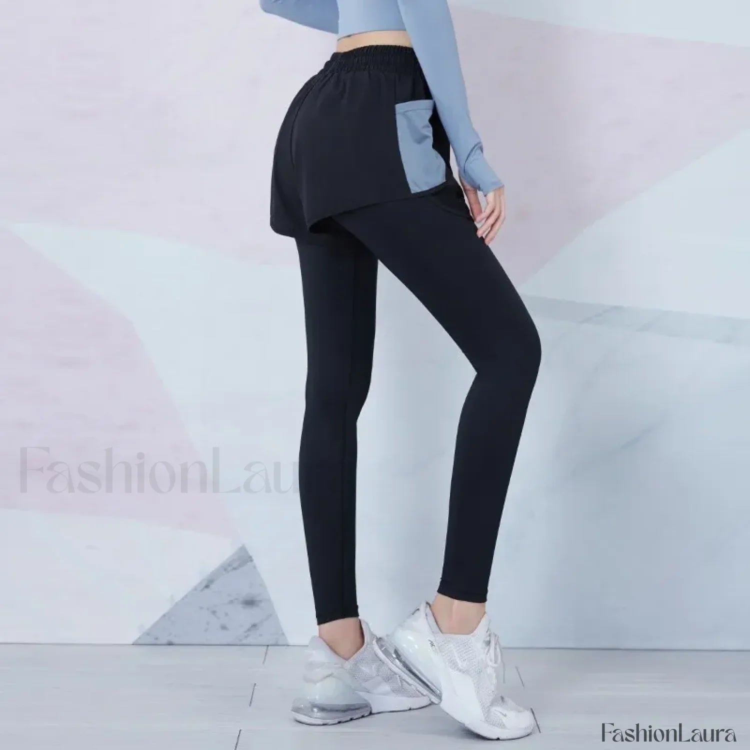 Elastic Waist Mesh 2 in 1 Gym Leggings Sweatpants