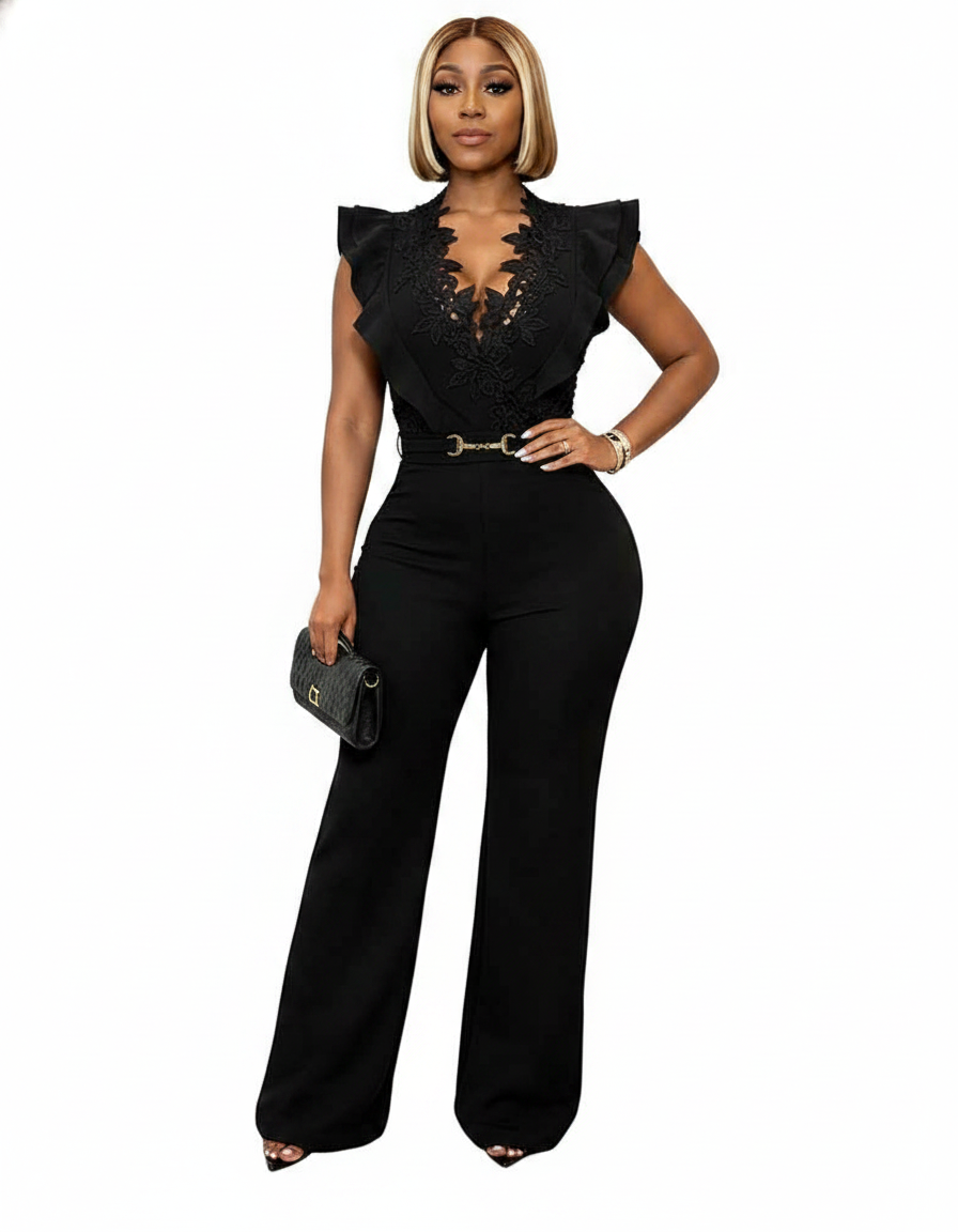 Elegant Black Jumpsuit for Women | Tailored Fit & Comfortable Fabric