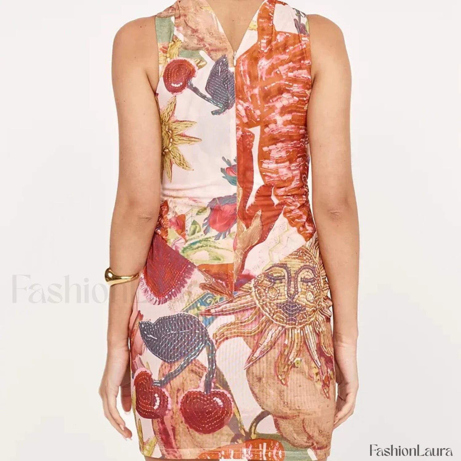 Elegant Hollow Halter Mini Dress