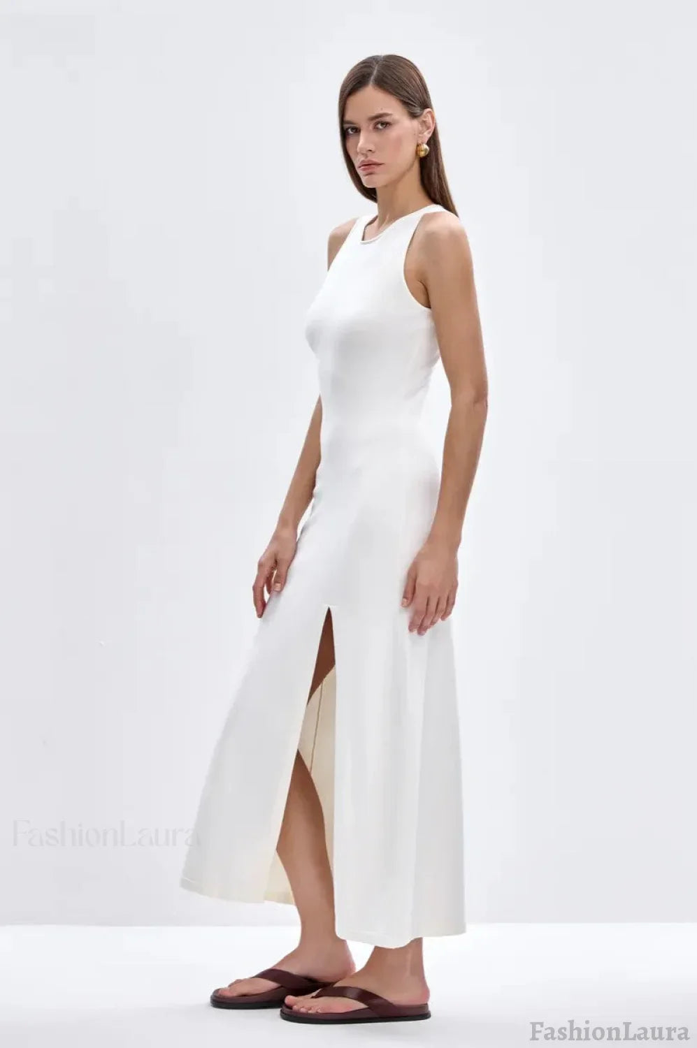 Elegant Knit Sleeveless Sweater Dress