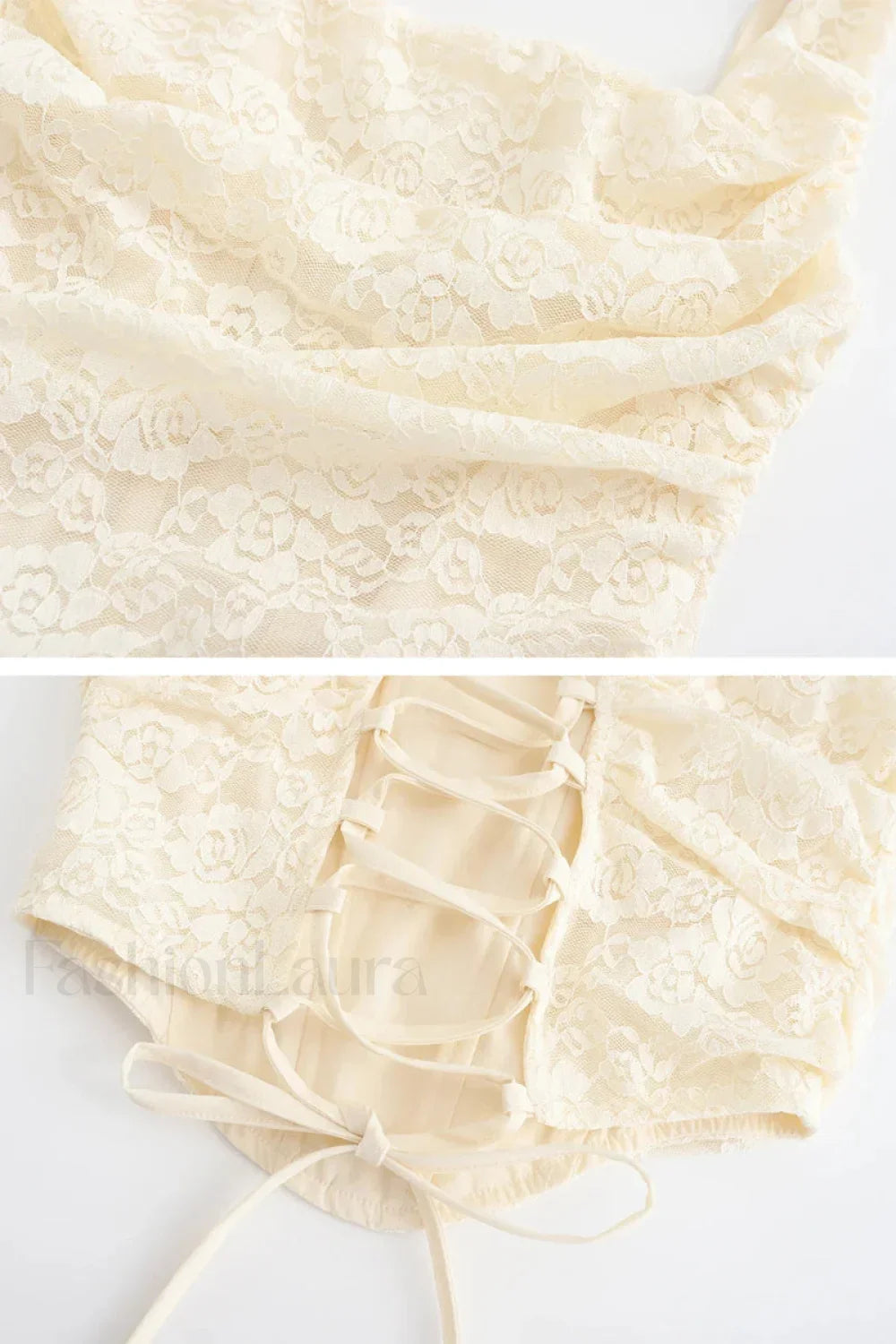 Elegant Lace-Up Crop Top & Maxi Skirt Boho Dress