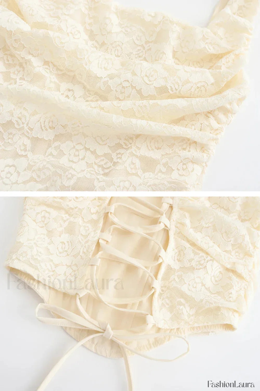 Elegant Lace-Up Crop Top & Maxi Skirt Boho Dress