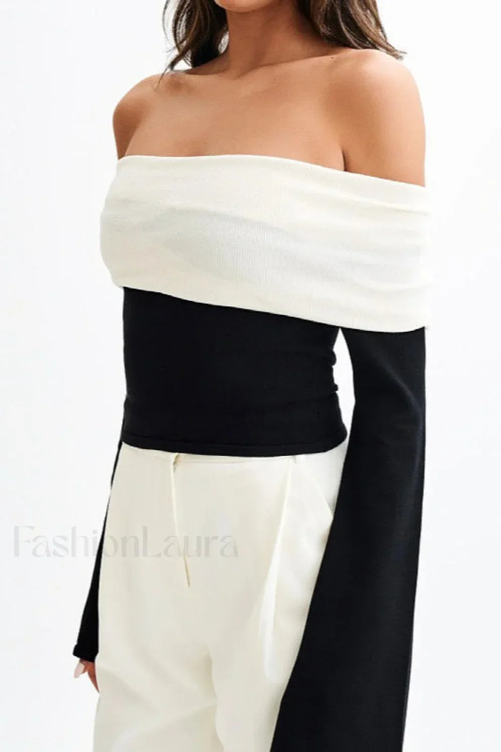 Elegant Off Shoulder Knit Sweater