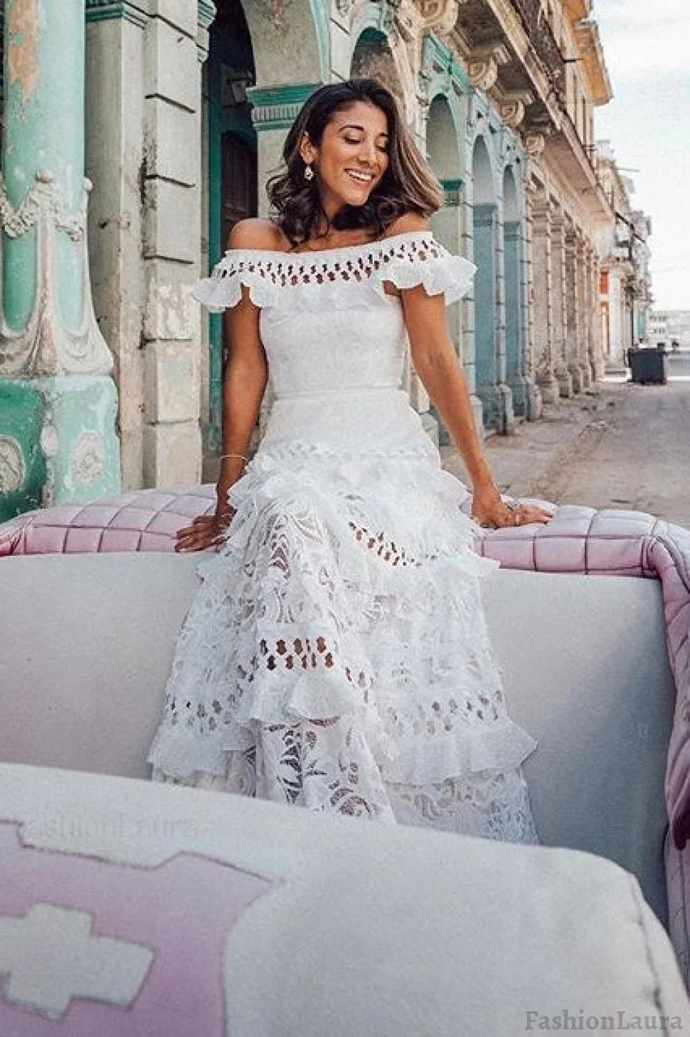 Elegant One-Shoulder Ruffle Boho Dress