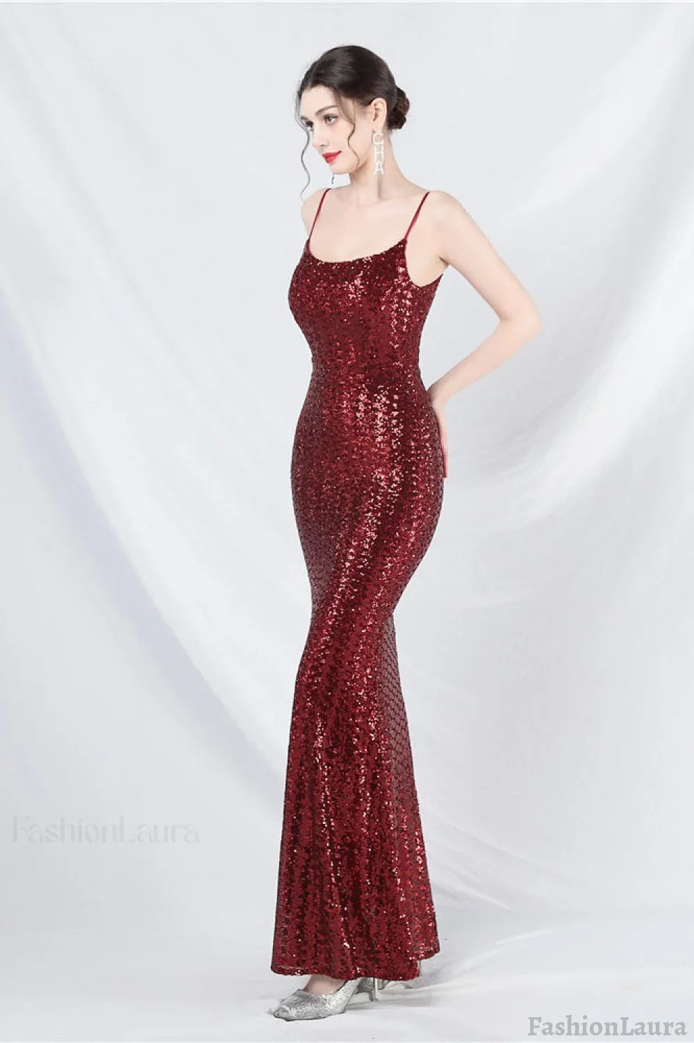 Elegant Sequin Cami Maxi Dress