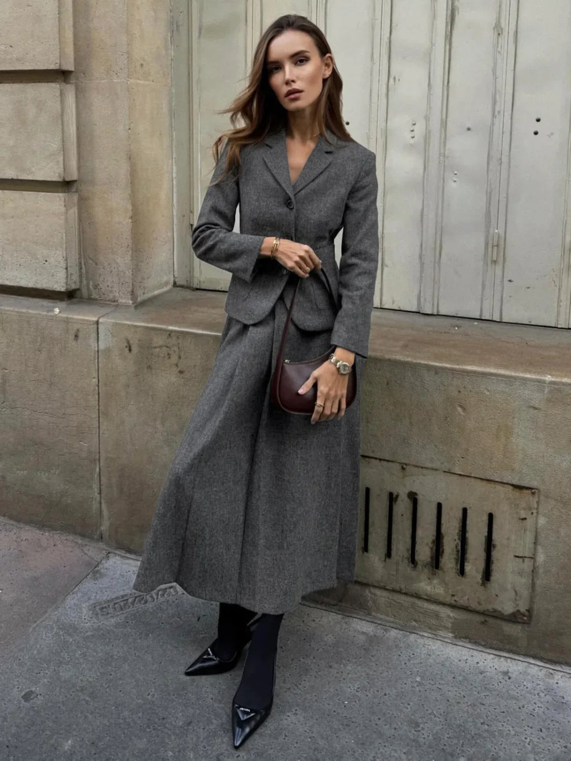 Elegant Solid Graceful Button Down Blazer