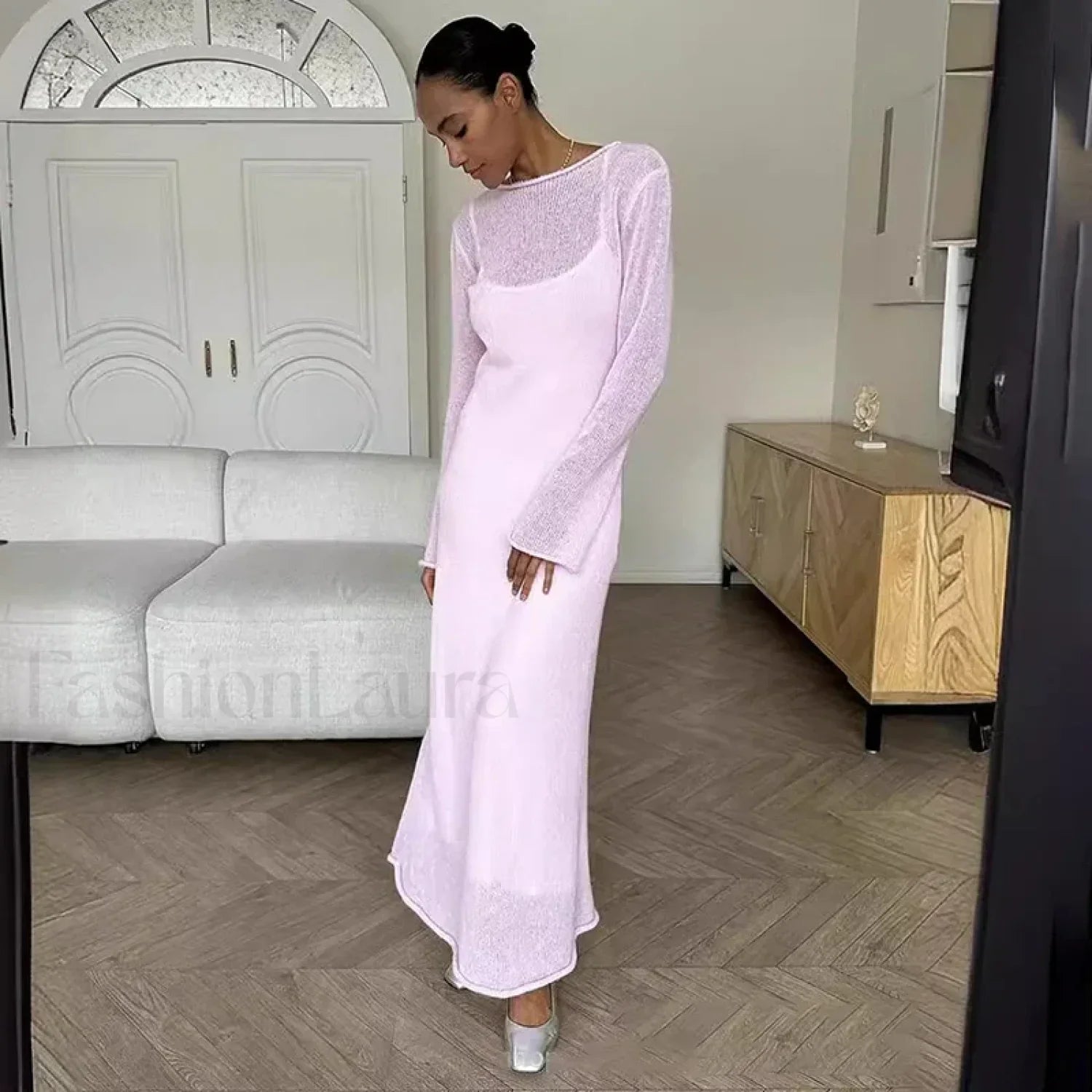 Elegant Solid Knit Beach Cover Up