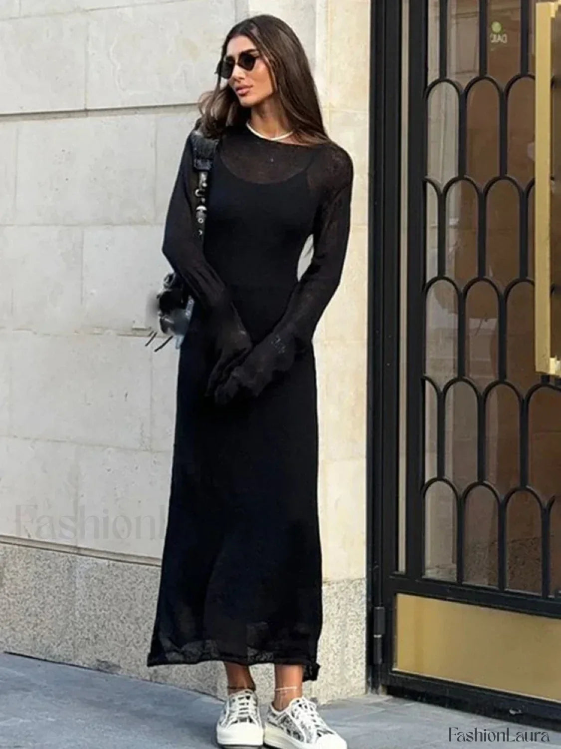 Elegant Solid Knit Beach Cover Up