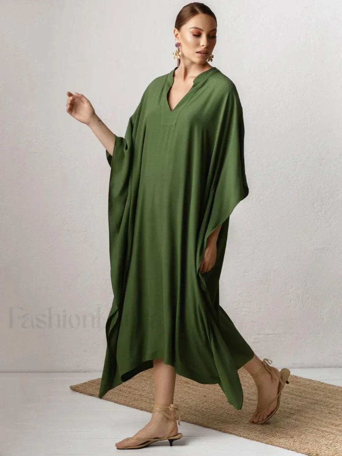 Elegant V-Neck Tunic Beach Cover Up