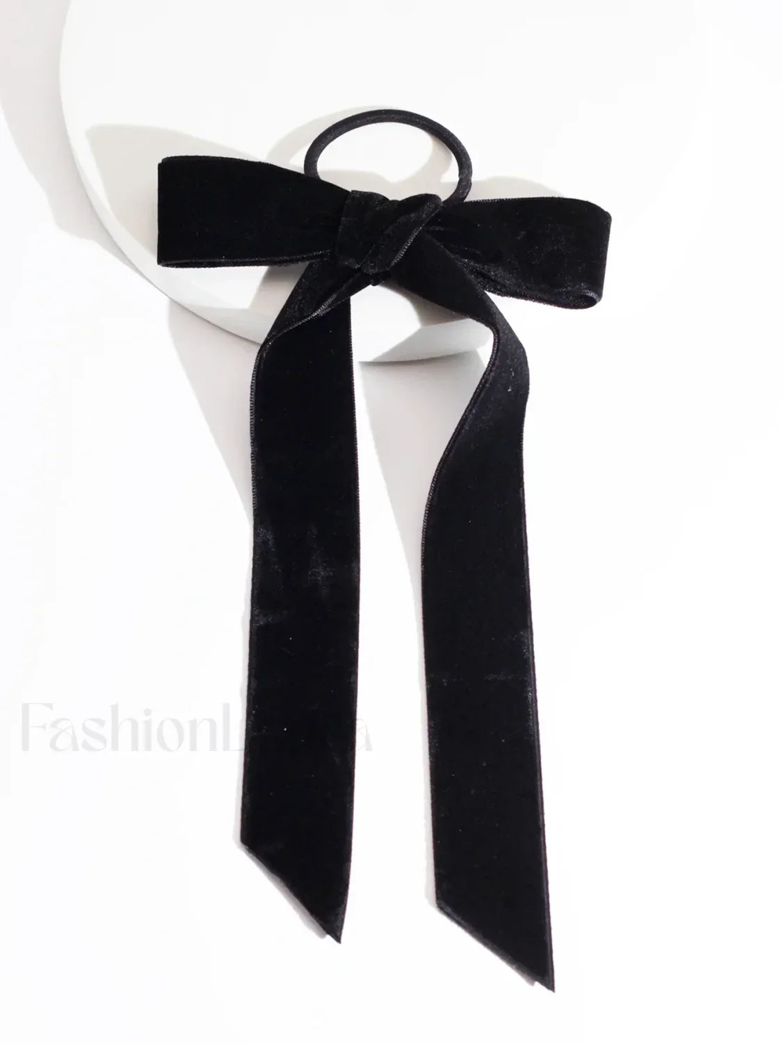 Elegant Velvet Bow Knot Soft Ribbon Elastic Christmas Hair Accessory Black